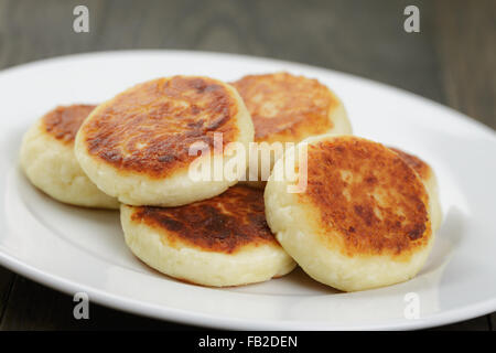sirniki traditional russian pancakes from cottage cheese Stock Photo