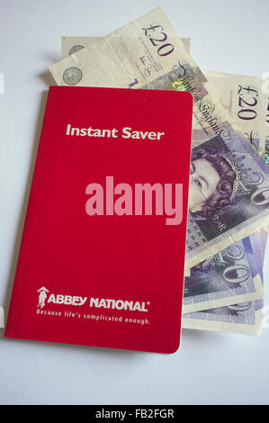 Abbey National savings book: Because life's complicated enough Stock Photo