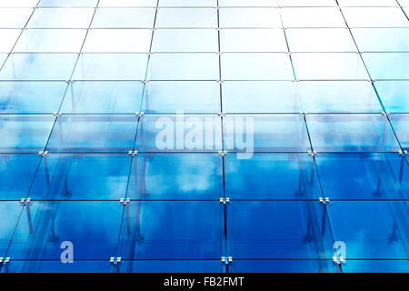 modern building with blue glass paneling Stock Photo