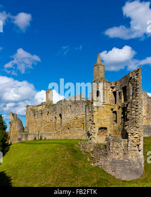 Carrickfergus Tower in the  ruins of Warkworth Castle a medieval building in Northumberland north east England UK Stock Photo