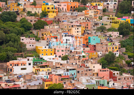 The colourful buildings in the UNESCO World Heritage Site of Guanajuato, Mexico, South America Stock Photo