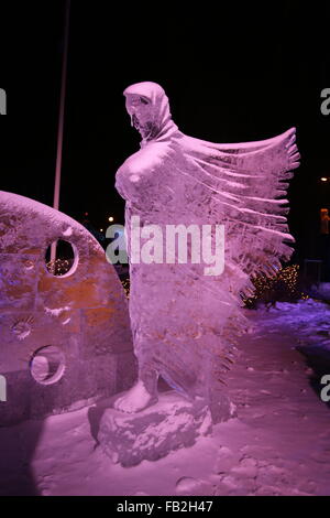 ice sculptures winter night Stock Photo - Alamy