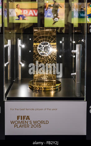 FIFA 'Woman's World Player Award' trophy. Stock Photo