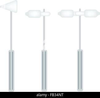 Medical Concept, Illustration Collection of Doctor Reflex Hammer for neurological to Test Deep Tendon Reflexes. Stock Vector