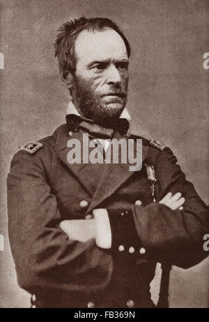 William Tecumseh Sherman, 1820 – 1891.  American soldier, businessman, educator, author and General in the Union Army during the American Civil War. Stock Photo