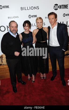 New York, NY, USA. 7th Jan, 2016. Paul Giamatti, Maggie Siff, Malin Akerman, Damian Lewis at arrivals for BILLIONS Showtime Series Premiere, Museum of Modern Art (MoMA), New York, NY January 7, 2016. © Kristin Callahan/Everett Collection/Alamy Live News Stock Photo