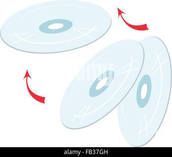 Computer and Technology, CD, DVD or Blu-ray Disc Isolated on White Background, The Medium Can Store any Kind of Digital Data. Stock Vector