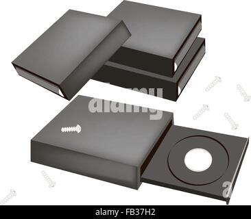Computer and Technology, CD-ROM Disk Drive or Computer Drive Capable of Reading CD-ROM Discs for Desktop PC. Stock Vector