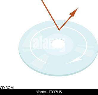 Computer and Technology, CD, DVD or Blu-ray Disc Isolated on White Background, The Medium Can Store any Kind of Digital Data. Stock Vector