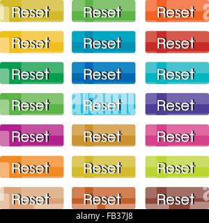 Flat Icons, Illustration Set of 16 Reset Icons or Redo Symbols with Computer and Technology Concepts. Stock Vector