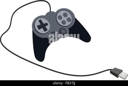 Computer and Technology, Illustration of Joystick or Gamepad Used to Control Video Games or Controlling Machines. Stock Vector