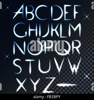 ABC vector light font letter design Stock Vector