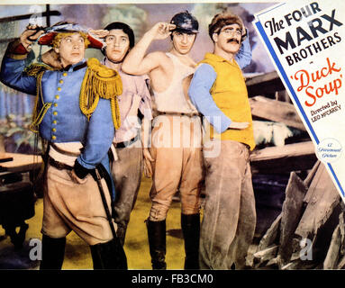 DUCK SOUP 1933 Paramount film with the Marx Brothers. From left: Harpo. Chico, Zeppo, Groucho Stock Photo