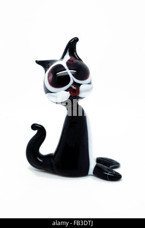 Handmade Comic Murano Glass cat figurine Stock Photo