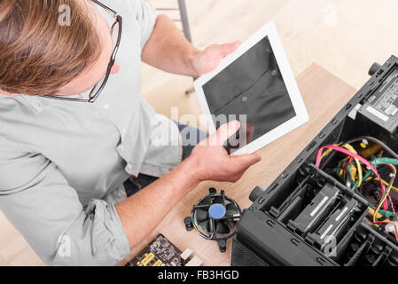 Computer repair professional. Stock Photo