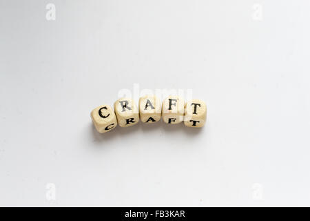 Plastic Beads Alphabet Isolated On A White Background Stock Photo
