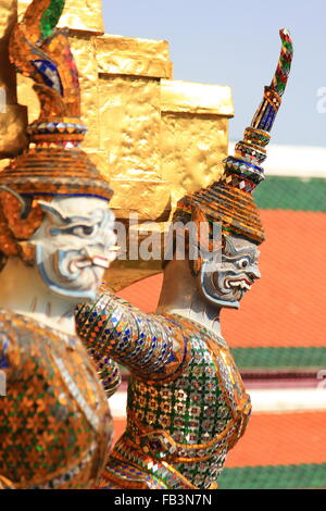 Giant Statue at The Emerald Buddha Temple in Bangkok Stock Photo