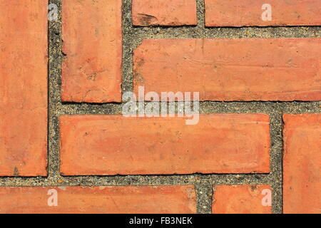 details of pavement made from brick and concrete Stock Photo