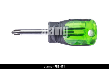 green  short screwdrivers isolated on white background Stock Photo