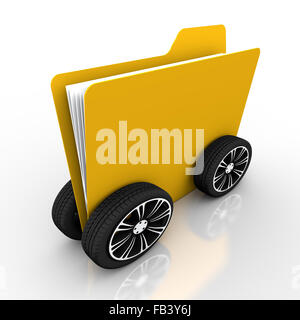 folder for Documents on Wheels isolated on white background Stock Photo