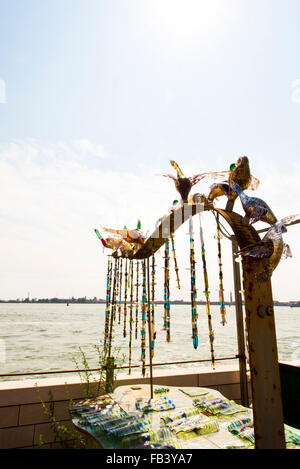 Birds, open-air glass installation, Murano, glass island, Venedig, Venice, Venetia, Italy Stock Photo