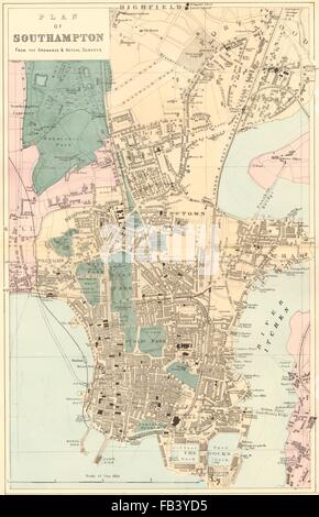 SOUTHAMPTON Northam Portswood Antique Town City Plan By GW BACON 1883   Southampton Inc Northam Portswood Antique Town Plan By Gw Bacon 1883 Fb3yd5 