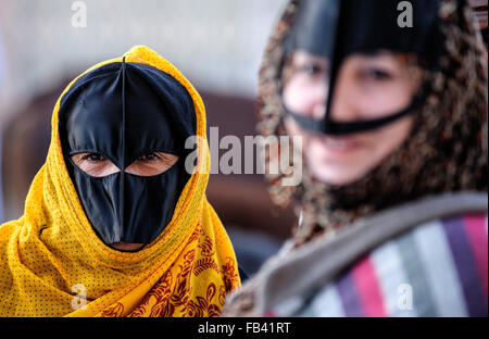 Omani women in traditional costume, Oman Stock Photo