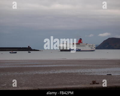 Stena ship in Fishguard Harbour in South West Wales UK Stock Photo