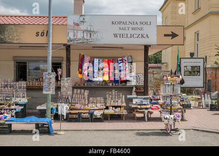 Tourist souvenir shop near the Wieliczka Salt Mine, Krakow, Poland Stock Photo