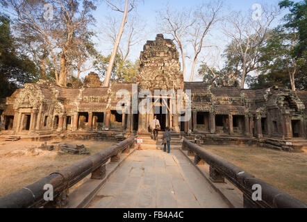 Ancient Khmer architecture. Ta Prohm temple Stock Photo