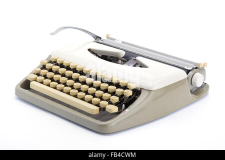 Vintage retro typewriter on white background Stock Photo