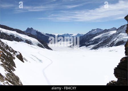 Jungfraujoch, Switzerland, view of Aletsch Glazier in the Swiss Alps Stock Photo