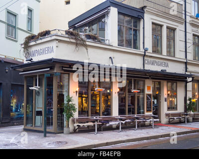 Champagneria bar in Frognerveien, Oslo Norway had to fight to the supreme court for the right to their name Stock Photo