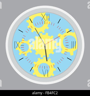 Time planning design gear. Cogwheel and pinion, process mechanical gear, punctuality and efficiency. Vector art abstract unusual Stock Photo