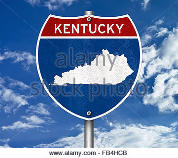 Welcome to Kentucky road sign at the state border Stock Photo ...