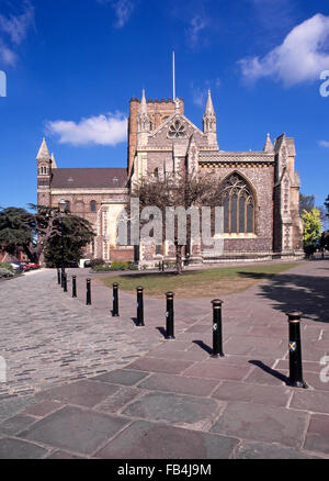 The Cathedral and Abbey Church of St Albans or St Alban Hertfordshire England UK Stock Photo