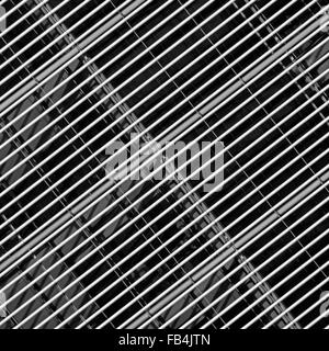 Abstract black and white diagonal grid pattern part of modern building architecture on office block façade London England UK Stock Photo