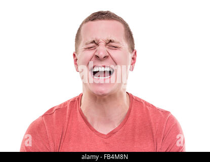 Angry man screaming. Stock Photo