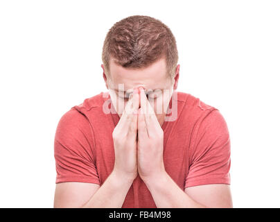 The man praying. Stock Photo