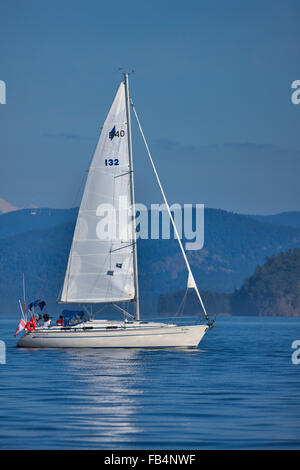 Sailing off Vancouver Island, British Columbia, Canada Stock Photo