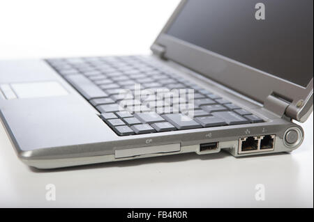 Laptop computer and the USB port. Stock Photo
