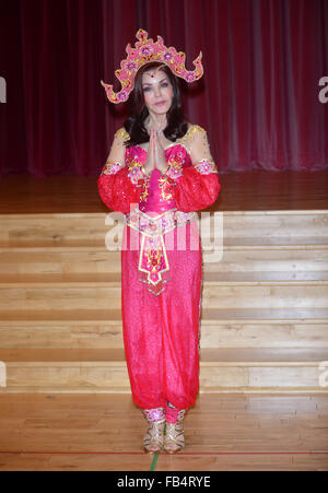 Priscilla Presley  at the  photocall for 'Aladdin' at Milton Keynes Theatre on November 18, 2015 in Milton Keynes, Stock Photo