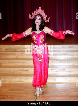 Priscilla Presley  at the  photocall for 'Aladdin' at Milton Keynes Theatre on November 18, 2015 in Milton Keynes, Stock Photo