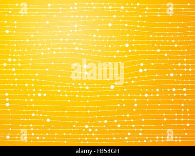 White lines with dots yellow background Stock Vector