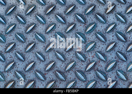 Repetitive pattern on diamond metal plate Stock Photo
