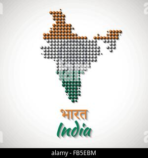 India Map vector color dotted design Stock Vector