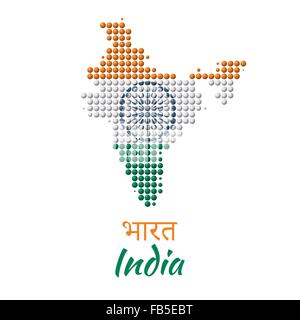 India Map vector color dotted design Stock Vector