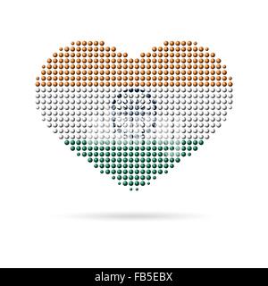 I love India, Creative heart flag Stock Vector