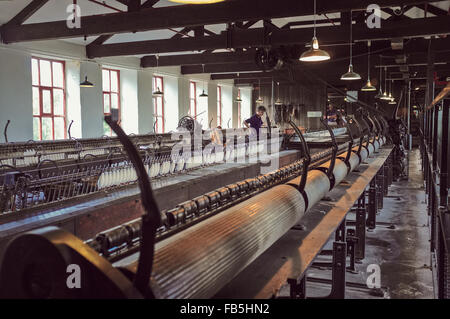 Spinning mule in Armley Mills, Leeds. Stock Photo