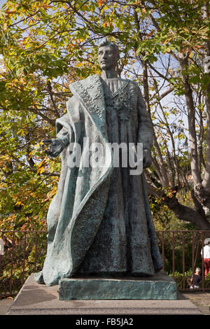 bronze Statue of Beato Carlos de Hapsburg in Monte Madiera Stock Photo